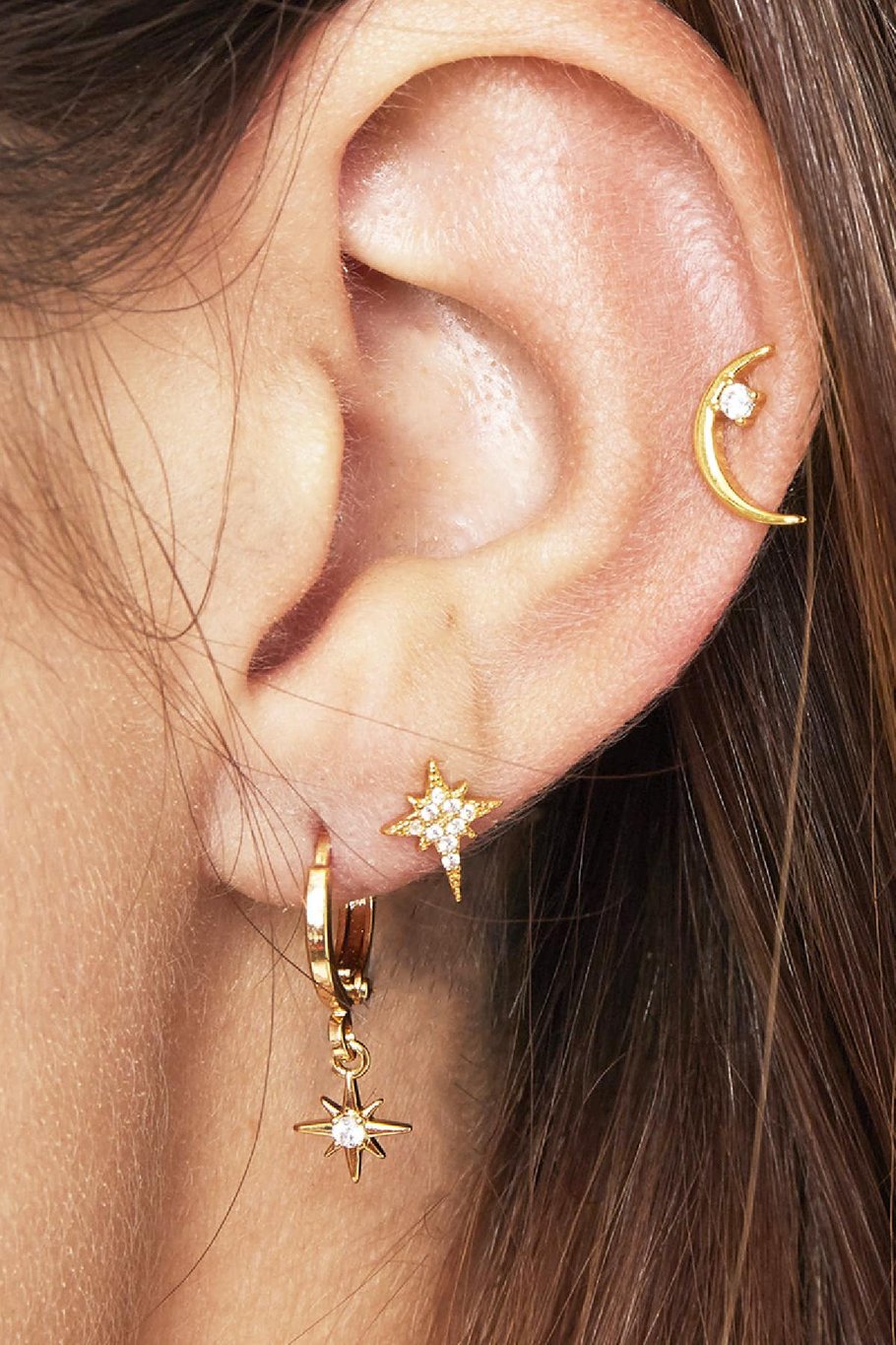 Piercing Sparkling Moon Goldfarbe Kupfer Bild2